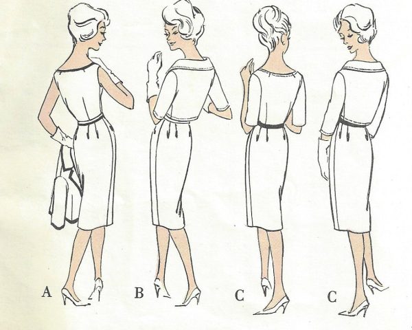 1960-Vintage-VOGUE-Sewing-Pattern-B38-BOLERO-JACKET-DRESS-1555RR-Nina-Ricci-252202845431-3