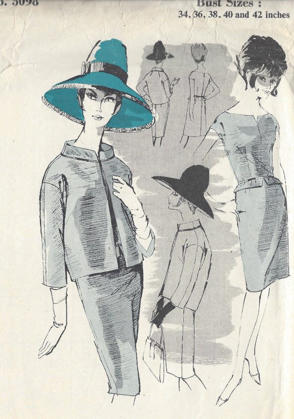 1960s-Vintage-Sewing-Pattern-B36-DRESS-JACKET-1068R-261274724821