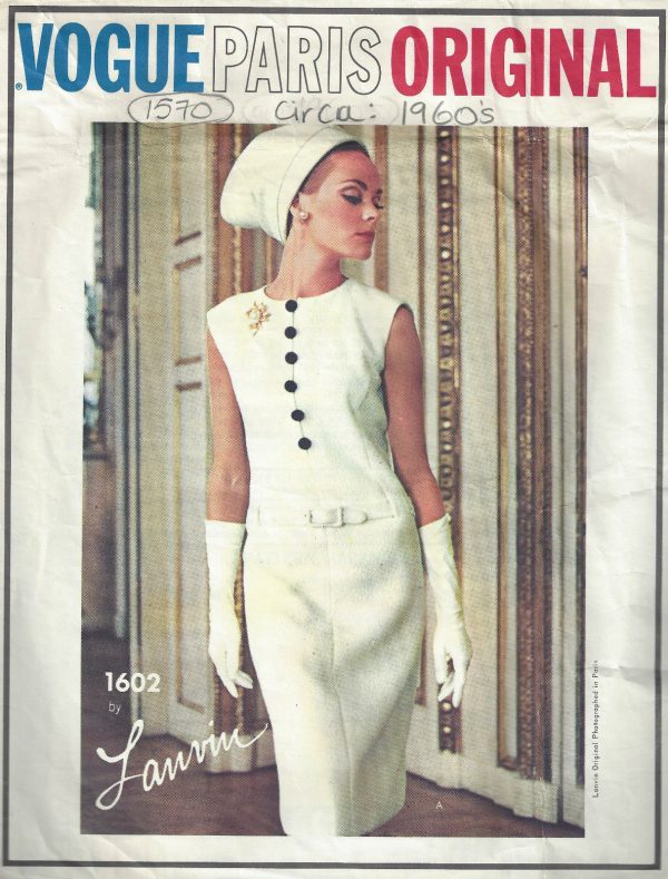1960s-Vintage-VOGUE-Sewing-Pattern-B38-DRESS-1570-By-LANVIN-252274738221
