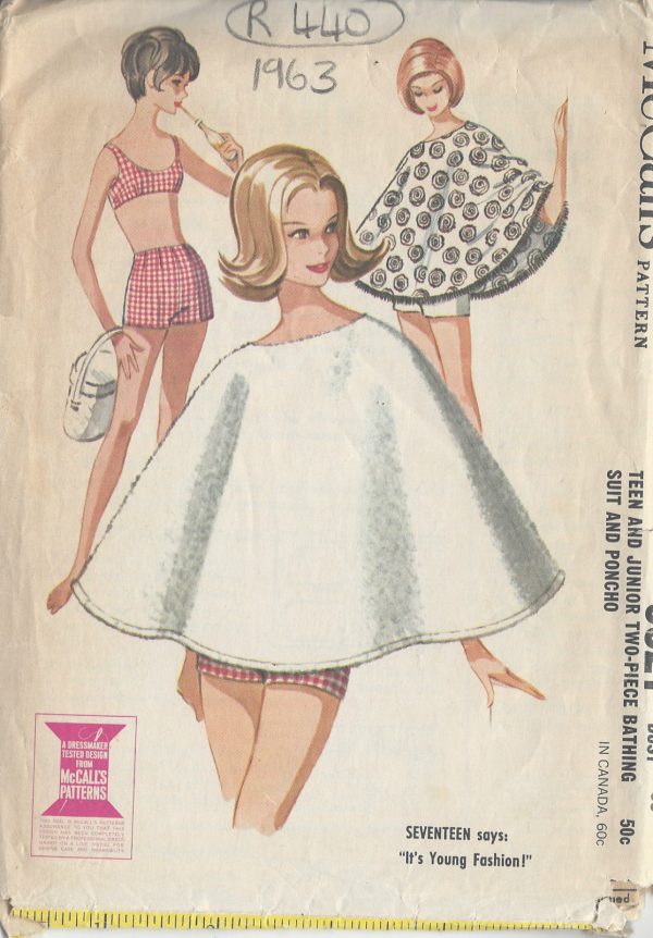 1963-Vintage-Sewing-Pattern-B30-BATHING-SUIT-PONCHO-R440-251154324471