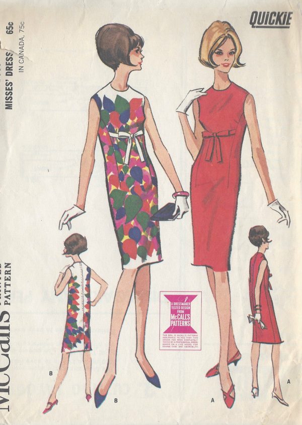 1965-Vintage-Sewing-Pattern-B32-DRESS-R885-261169865051