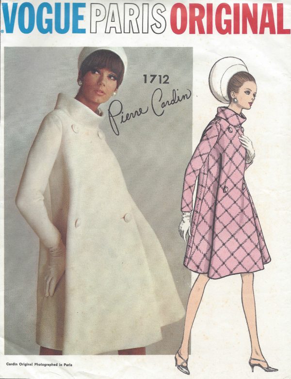 1967-Vintage-VOGUE-Sewing-Pattern-B32-COAT-1712-By-Pierre-Cardin-262559033031