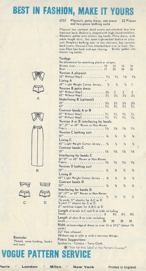 1967-Vintage-VOGUE-Sewing-Pattern-B32-DRESS-PLAYSUIT-BATHING-SUITS-1462-252027961641-2