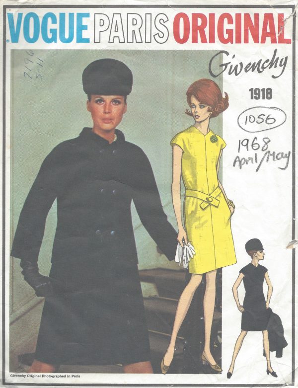 1968-Vintage-VOGUE-Sewing-Pattern-B36-JACKET-DRESS-1056R-By-Givenchy-252003889081