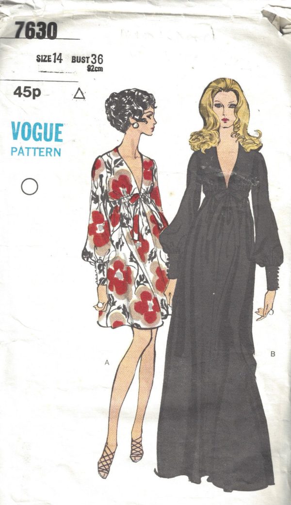1969-Vintage-VOGUE-Sewing-Pattern-DRESS-B36-1781-252749119961