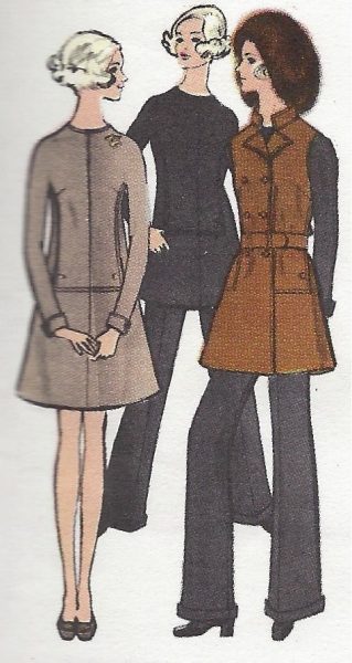 1969-Vintage-VOGUE-Sewing-Pattern-DRESS-JACKET-PANTS-TOP-B36-1167-Valentino-261405387651-2