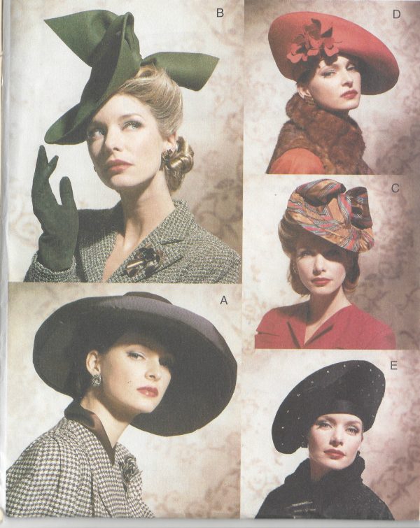 1930s-1940s-Vintage-Sewing-Pattern-HATS-ONE-SIZE-1098-261278073422