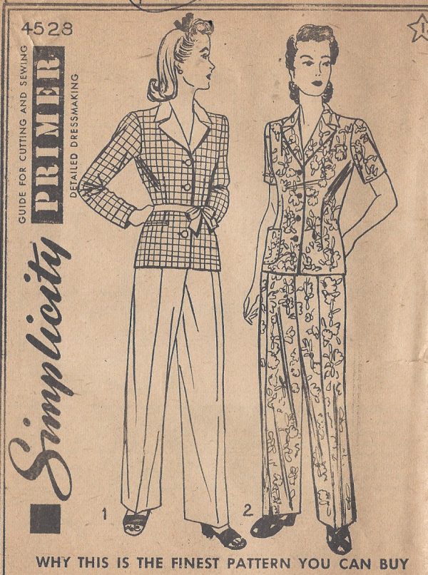 1940s-Vintage-Sewing-Pattern-B30-W26-TROUSERS-JACKETSHIRT-115-251148606232