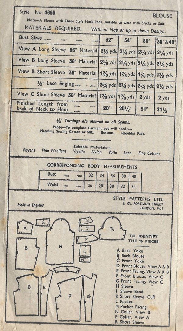 1940s-WW2-Vintage-Sewing-Pattern-B38-BLOUSE-1315-251629994622-2