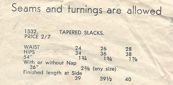 1940s-WW2-Vintage-Sewing-Pattern-W28-H38-WOMENS-PANTS-TROUSERS-1337-251699441322-2