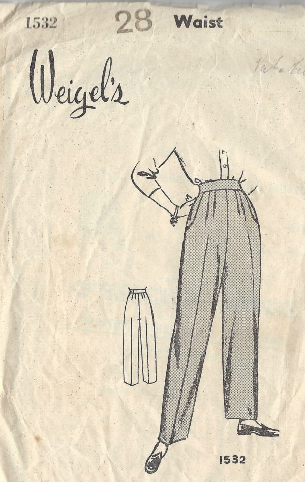 1940s-WW2-Vintage-Sewing-Pattern-W28-H38-WOMENS-PANTS-TROUSERS-1337-251699441322
