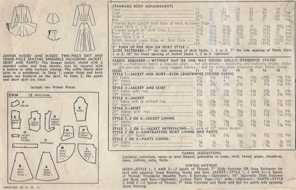 1948-Vintage-Sewing-Pattern-B32-ICE-SKATING-SUIT-SKIRT-JACKET-PANTS-1317-251631985192-2