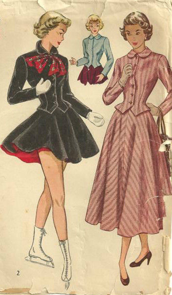 1948-Vintage-Sewing-Pattern-B32-ICE-SKATING-SUIT-SKIRT-JACKET-PANTS-1317-251631985192