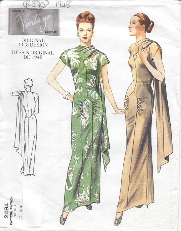 1948-Vintage-VOGUE-Sewing-Pattern-B40-42-44-DRESS-R948-261203621062