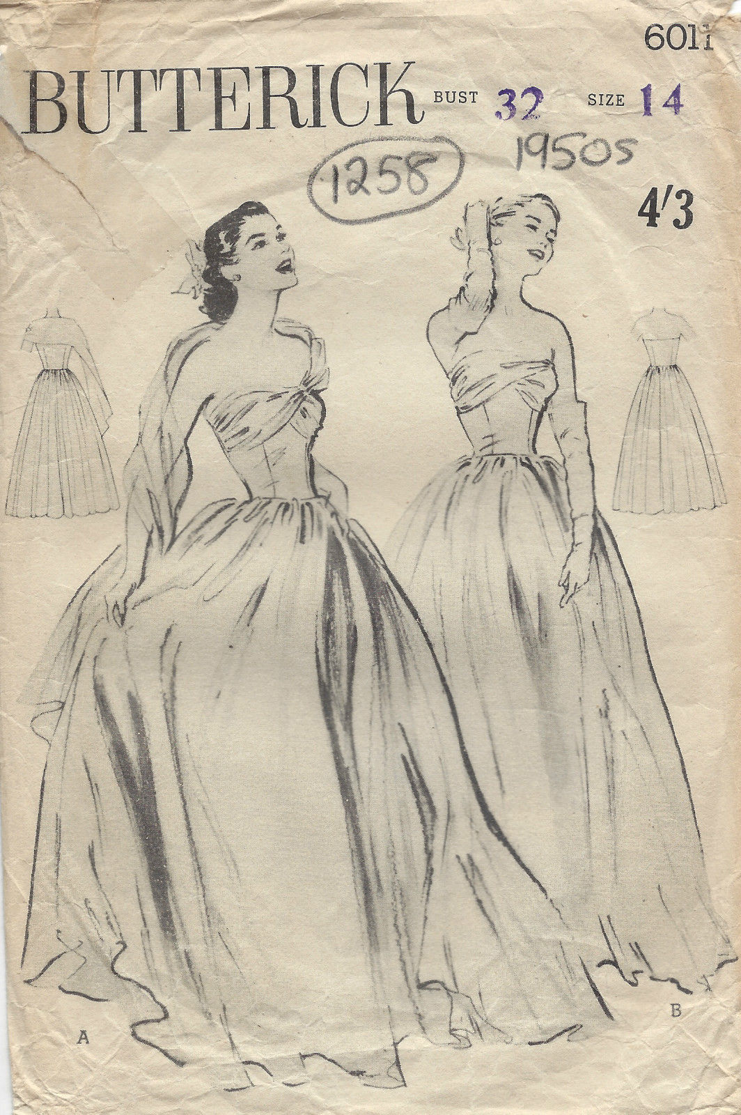 1950's evening gown patterns
