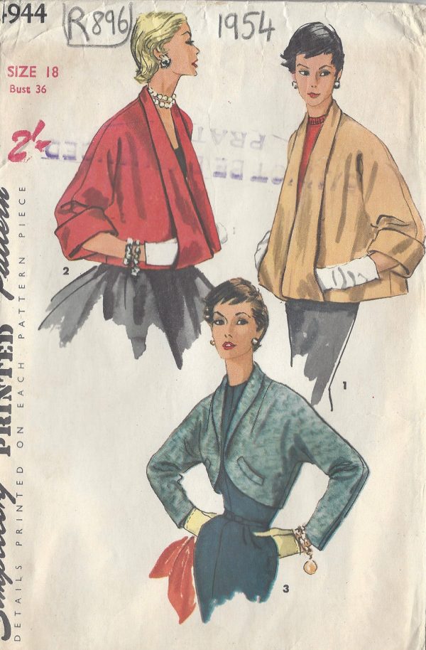 1954-Vintage-Sewing-Pattern-B36-JACKETS-R896-261175378162