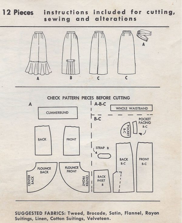 1955-Vintage-Sewing-Pattern-SKIRT-W24-R280-251143133802-3