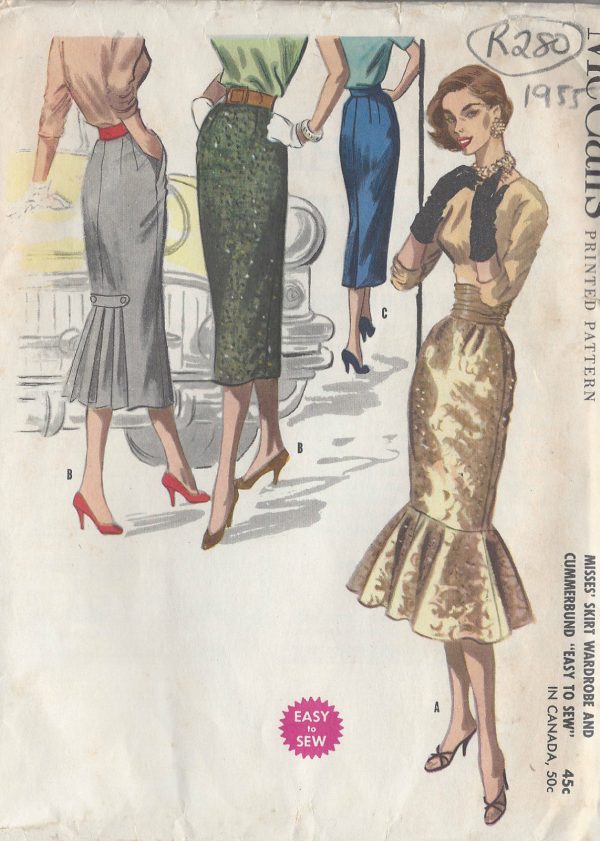 1955-Vintage-Sewing-Pattern-SKIRT-W24-R280-251143133802
