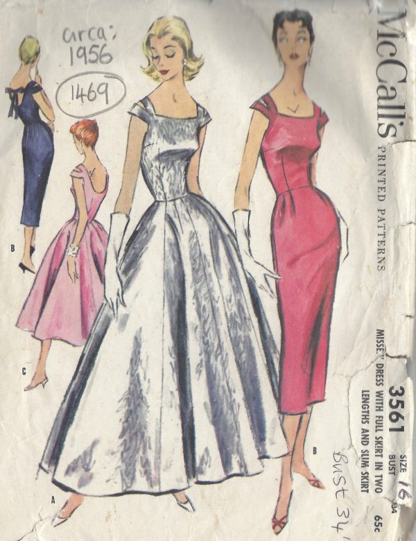 1956-Vintage-Sewing-Pattern-B34-DRESS-1469-252042888082
