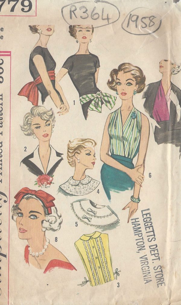 1958-Vintage-Sewing-Pattern-NECKWEAR-HEADBAND-DICKY-BELT-ONE-SIZE-R364-251157941612