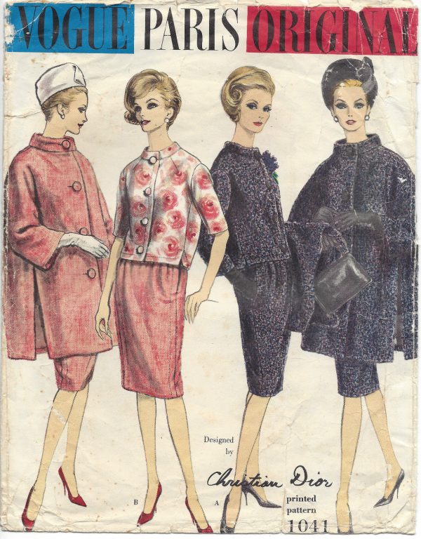 1960-Vintage-VOGUE-Sewing-Pattern-B34-SUIT-COAT-JACKET-SKIRT-1380-Dior-261720869382