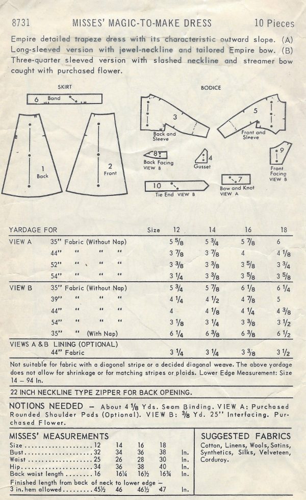 1960s-Vintage-Sewing-Pattern-B36-DRESS-R372-251157933982-2