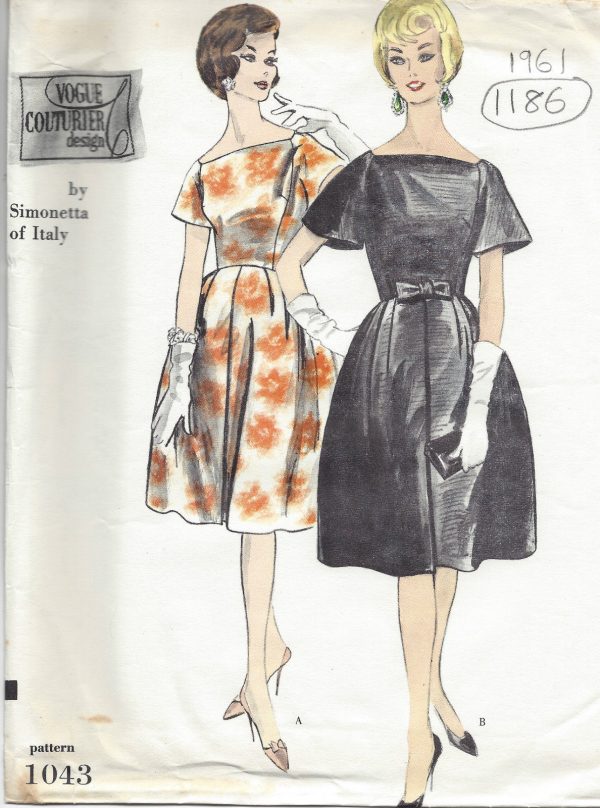 1960s-Vintage-VOGUE-Sewing-Pattern-B34-DRESS-1186-SIMONETTA-of-ITALY-251500283992
