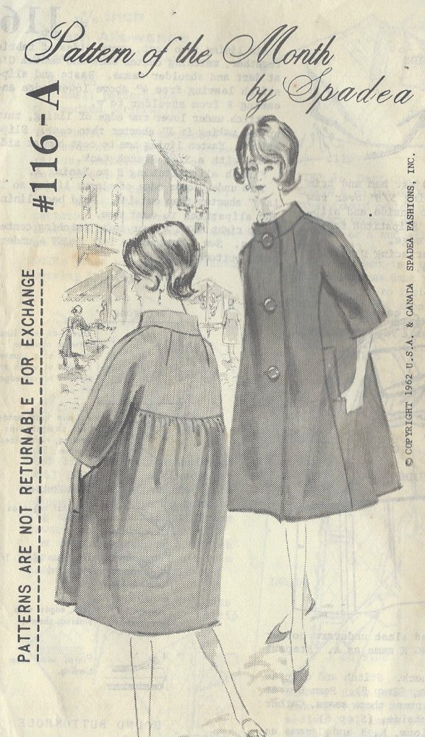 1962-Vintage-Sewing-Pattern-COAT-B35-36-12-R732-By-Spadea-251174994102