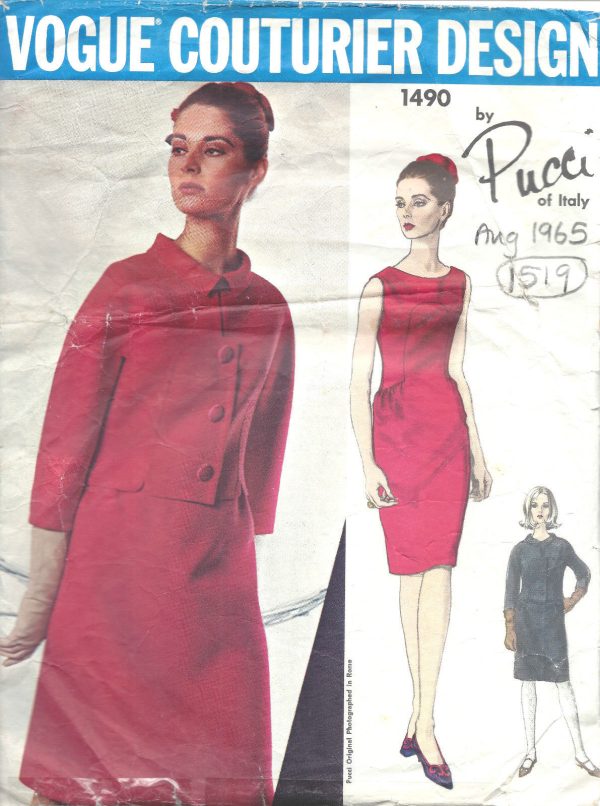 Pucci Inset Waist Dress Evening or Day Length Maxi Dresses Designer Vogue Couturier Design Vintage 60s Sewing Pattern 2788 B36