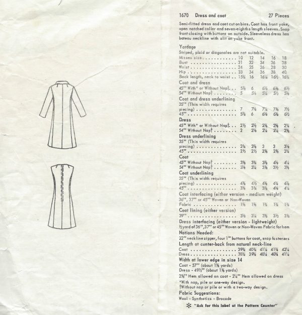 1967-Vintage-VOGUE-Sewing-Pattern-B34-DRESS-COAT-1340-By-IRENE-GALITZINE-251702131502-2