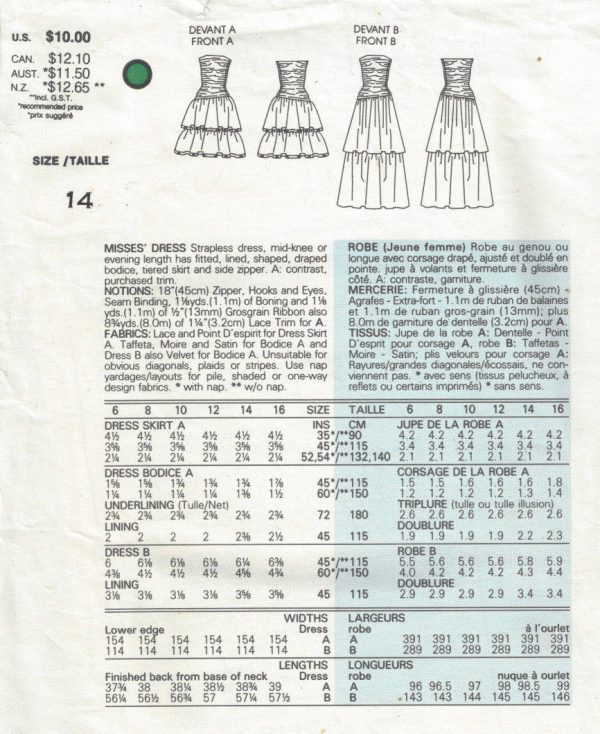 1985-Vintage-VOGUE-Sewing-Pattern-DRESS-B36-1702-By-Kasper-262557478952-2
