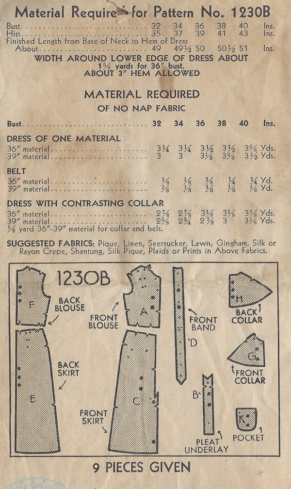 1930s-Vintage-Sewing-Pattern-B34-DRESS-1301-261529012043-2