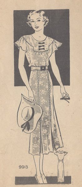 1930s-Vintage-Sewing-Pattern-DRESS-B36-R505-MARIAN-MARTIN-251142497043
