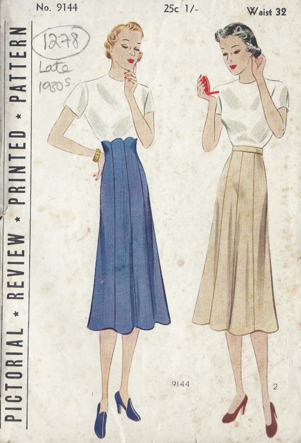 1930s-Vintage-Sewing-Pattern-WAIST32-SKIRT-1278-261510010453