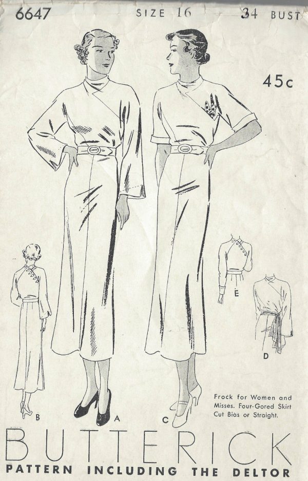 1936-Vintage-Sewing-Pattern-B34-DRESS-1463-261986898103