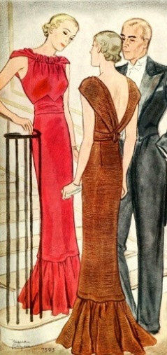 1939-Vintage-Sewing-Pattern-B32-EVENING-DRESS-R956-261203683893-2