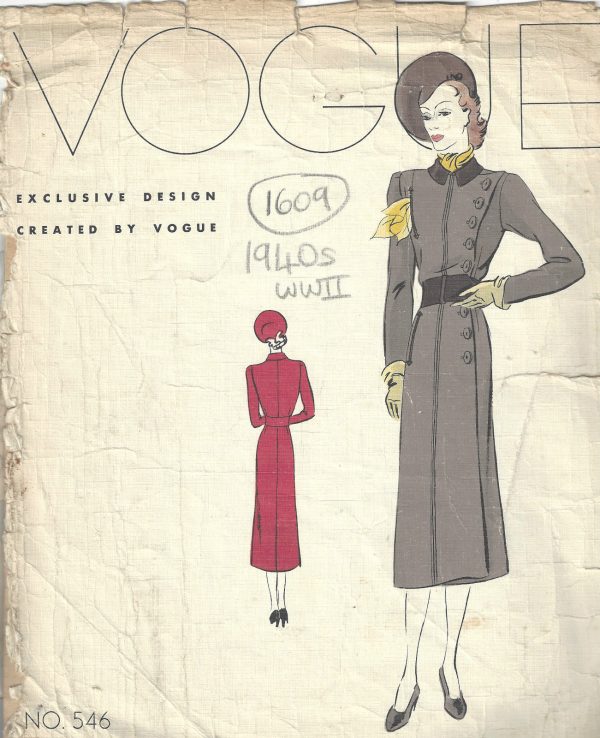 1940-WW2-Vintage-VOGUE-Sewing-Pattern-B34-COAT1609-252355321743