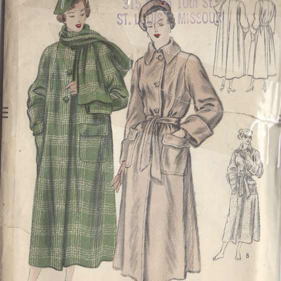 1940s WW2 Vintage VOGUE Sewing Pattern B34 COAT (1816) By VOGUE 8442 ...