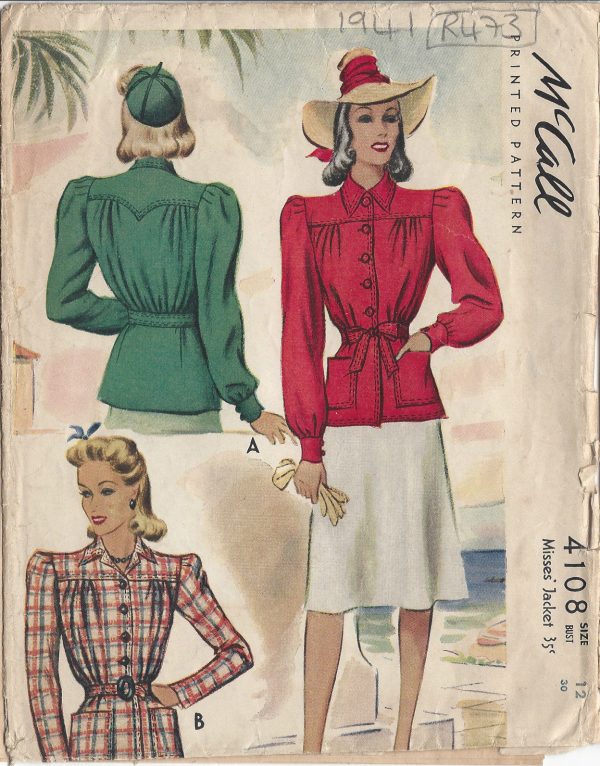 1941-Vintage-Sewing-Pattern-JACKET-B30-R473-251159021753
