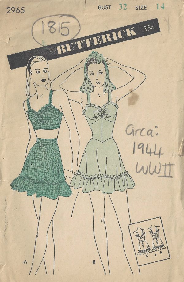 1944-WW11-Vintage-Sewing-Pattern-B32-BATHING-SUIT-1815-252880090813