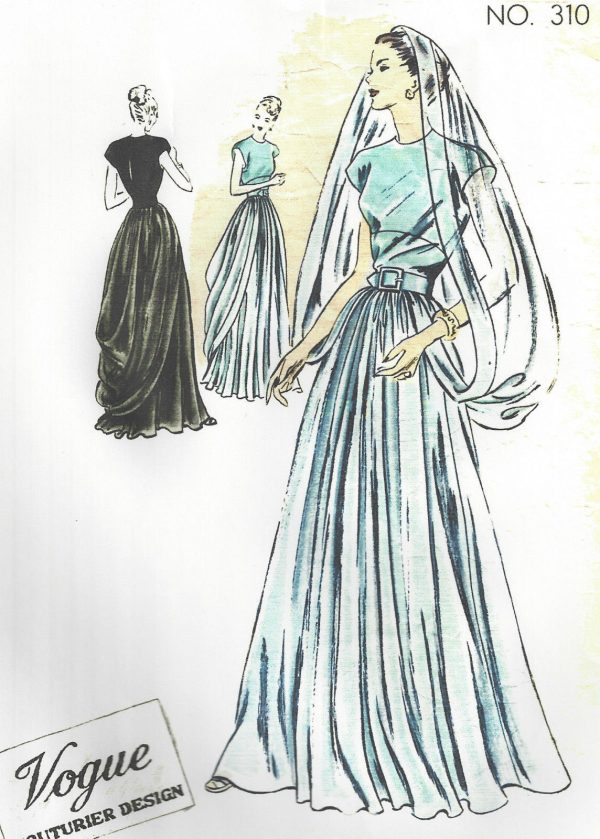 1946-Vintage-VOGUE-Sewing-Pattern-B36-EVENING-DRESS-GOWN-1255-252882085883-2