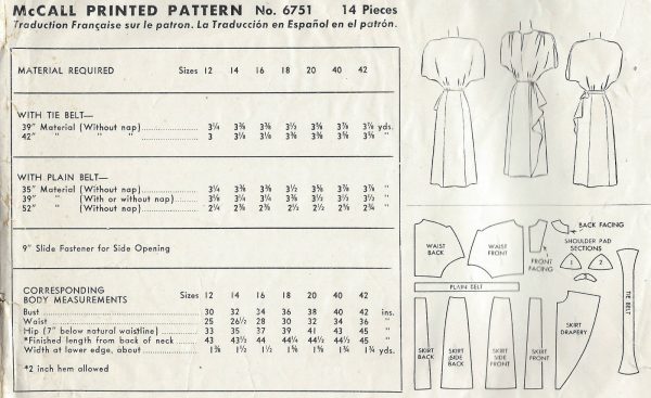 1947-Vintage-Sewing-Pattern-B32-DRESS-1488-252077943753-2