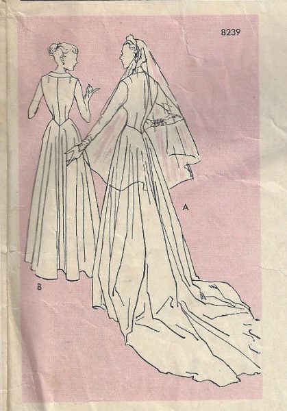 1950-Vintage-Sewing-Pattern-B34-BRIDAL-GOWN-BRIDEMAIDS-DRESS-1763-252701359303-3
