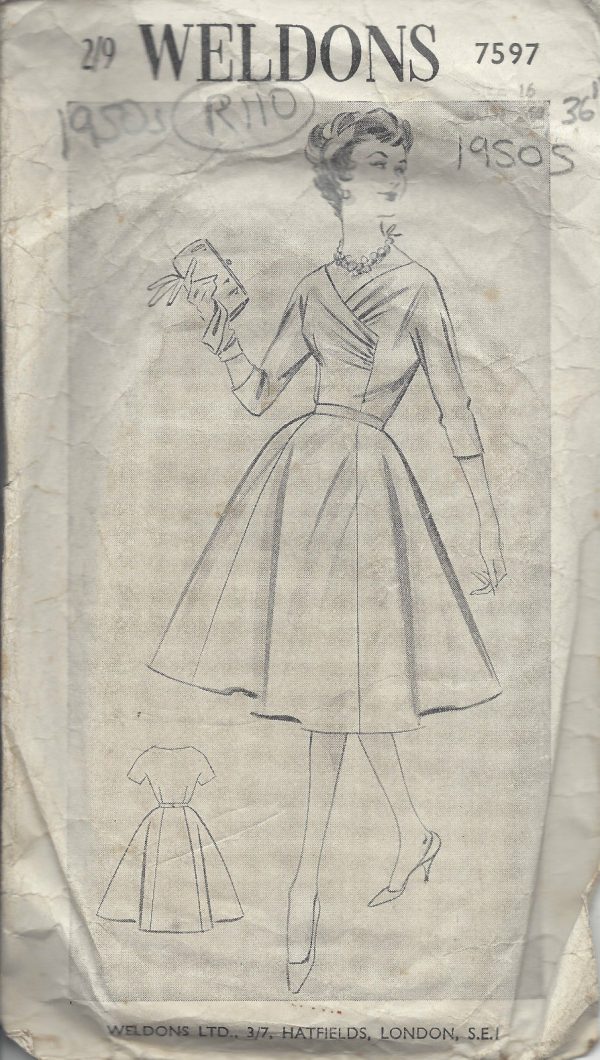 1950s-Vintage-Sewing-Pattern-B36-DRESS-R110-251165109373