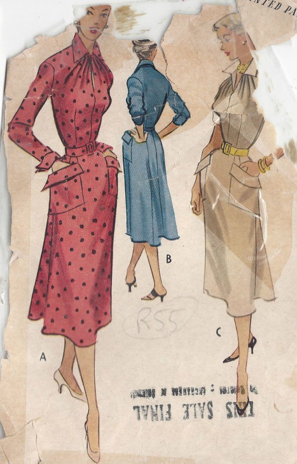 1952-Vintage-Sewing-Pattern-DRESS-B34-R55-251144852293