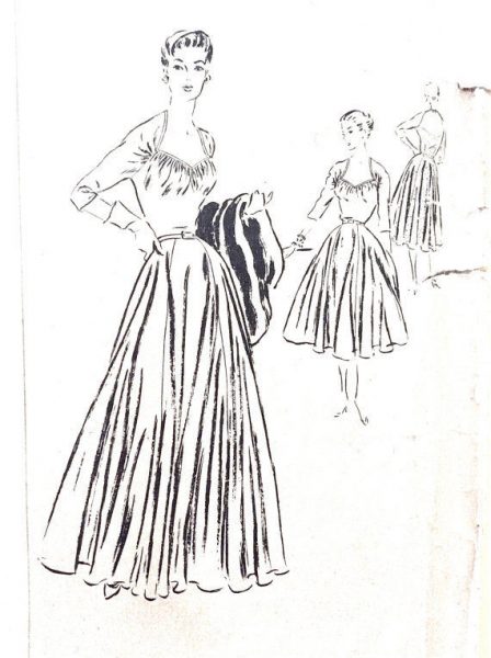 1952-Vintage-VOGUE-Sewing-Pattern-B34-ONE-PIECE-DRESS-SLIP-1769-262786060923-3