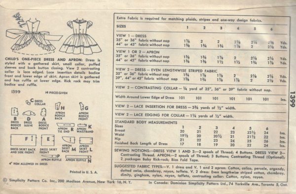 1955-Childrens-Vintage-Sewing-Pattern-S2-B21-DRESS-APRON-C18-252521386013-2