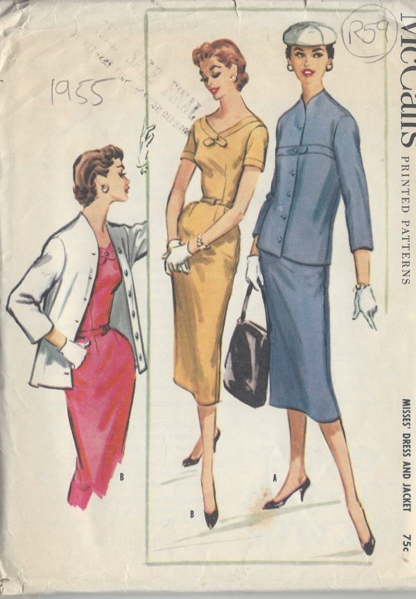 1955-Vintage-Sewing-Pattern-B34-DRESS-JACKET-R59-251172270863