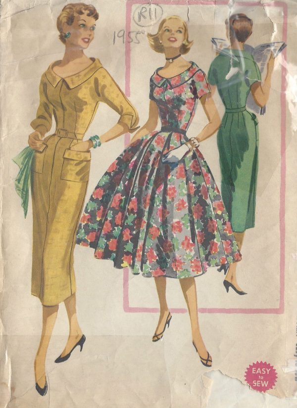 1955-Vintage-Sewing-Pattern-B34-DRESS-R11-251967020523