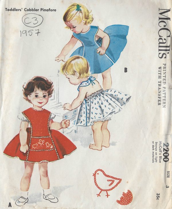 1957-Childrens-Vintage-Sewing-Pattern-S3-Breast-22-PINAFORE-C3-261513685993